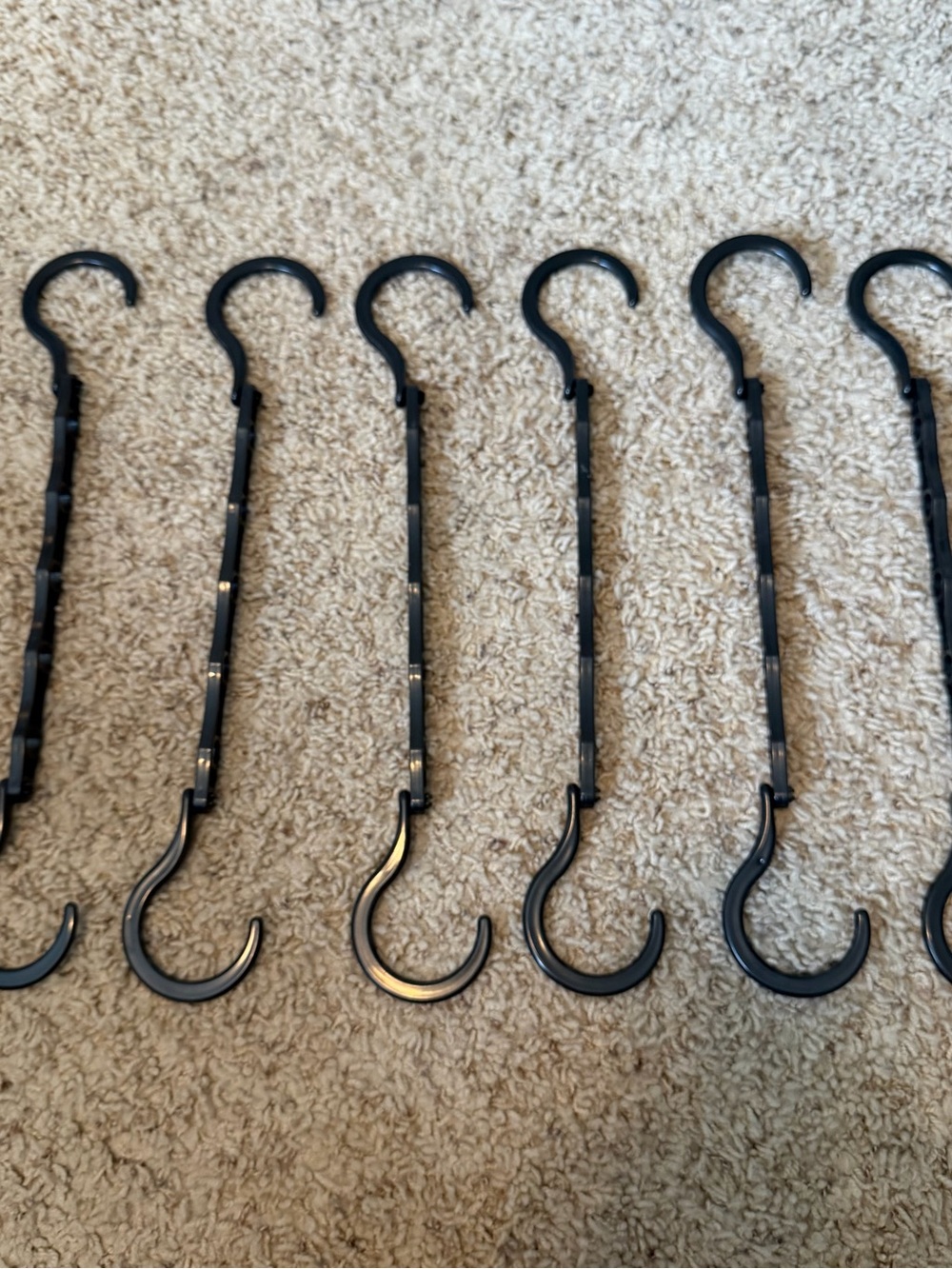 Black Multipurpose S-Shaped Hanging Hooks for Closet Organization or Accessories